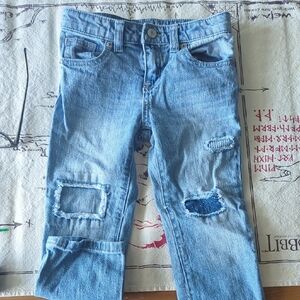 Distressed Blue Jeans